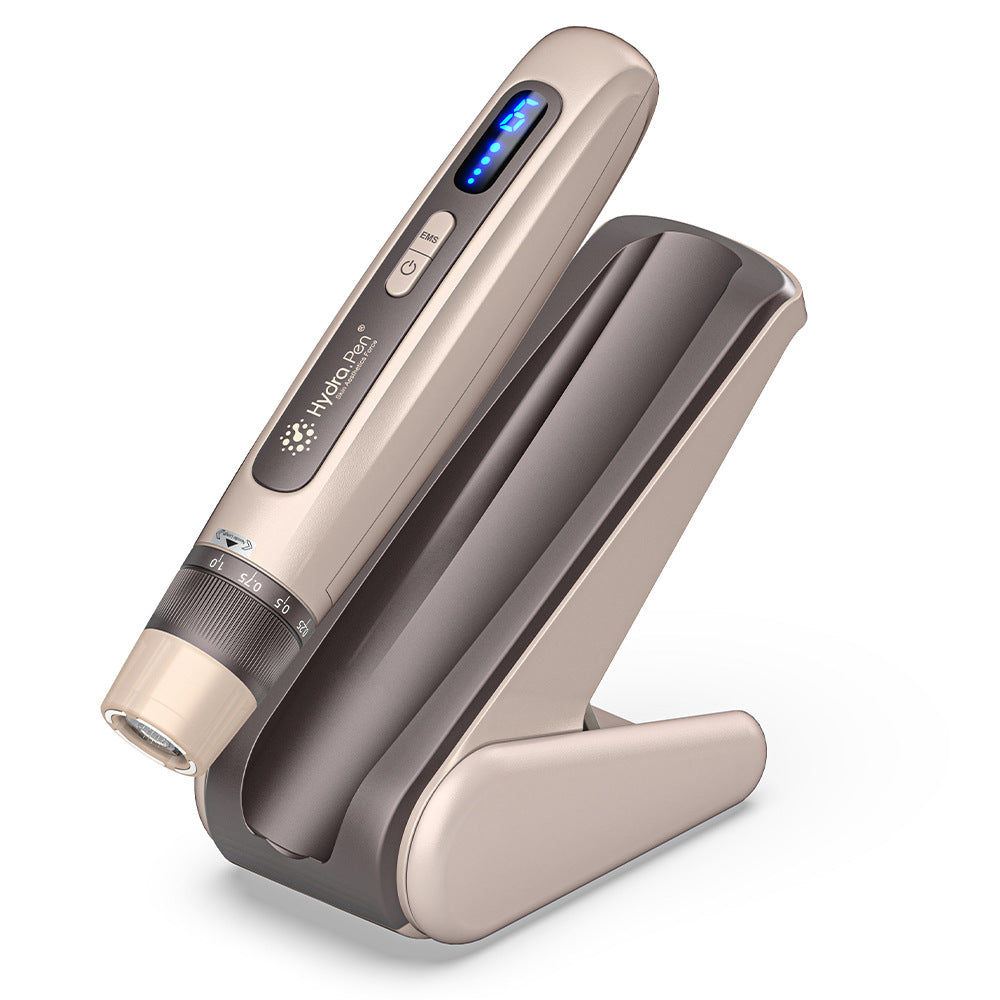 Champagnegouden Hydra Pen H5 met naaldmodule, beschermkap en bijpassende standaard