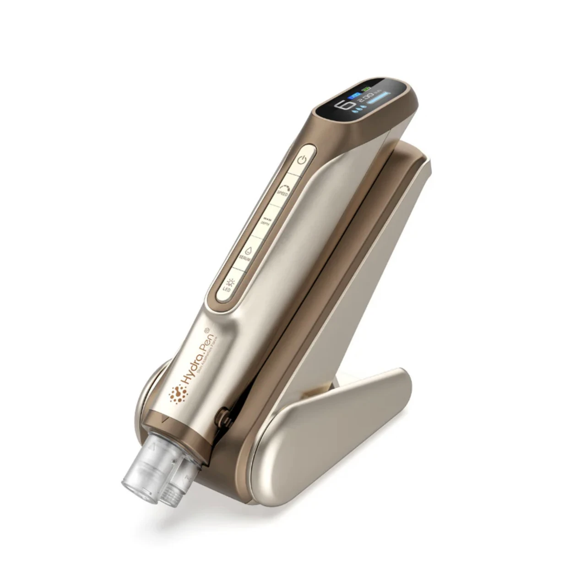 Champagnegouden Hydra Pen H6 met naaldmodule en bijpassende standaard