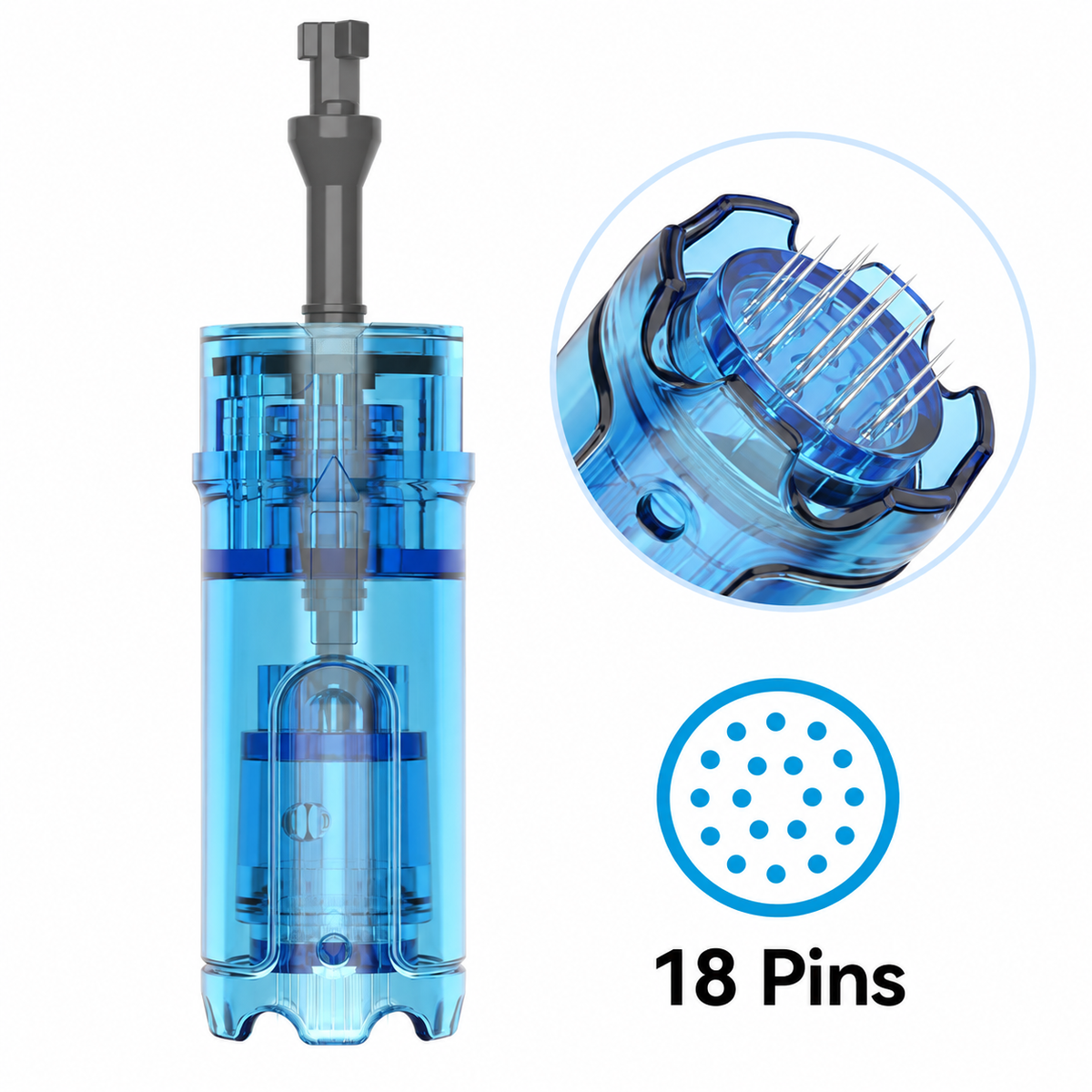 Vervangende 18-naaldsmodule voor Dr. Pen M9 en M8 Max met detail van de naalden
