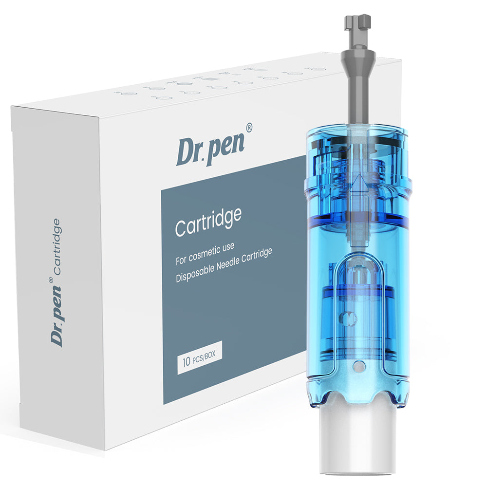 Vervangende naaldmodule voor Dr. Pen M9 en M8 Max naast een doos met de aanduiding 10 stuks
